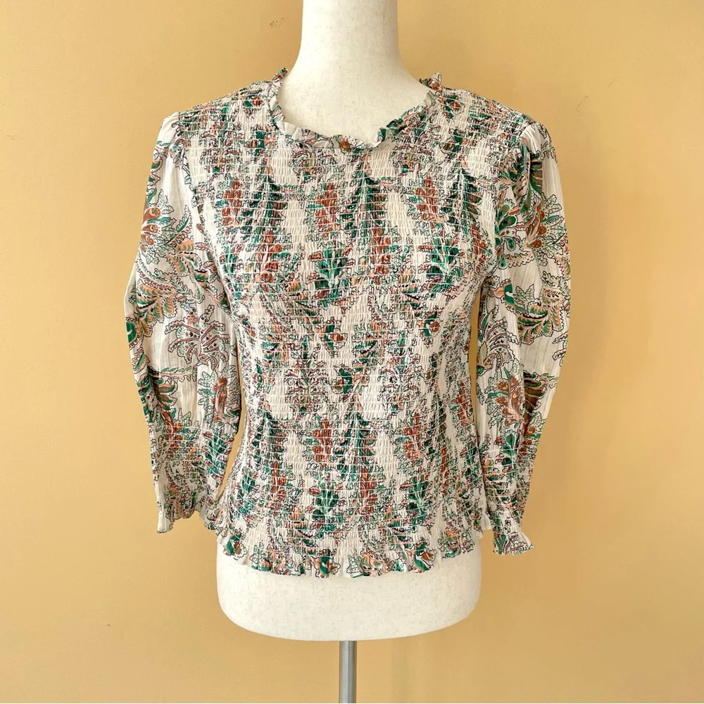 Veronica Beard Smocked Top - Picture 5 of 12